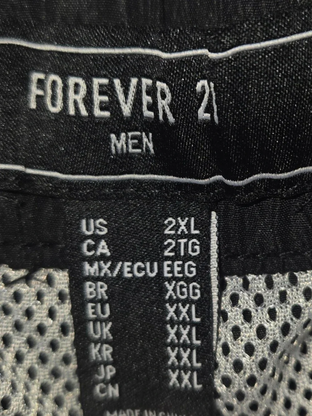 Forever 21 Men's Black Swim Shorts with White Drawstring